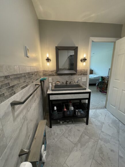 Custom walk-in tile shower